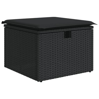 vidaXL Set Divani da Giardino con Cuscini 7pz Nero Polyrattan