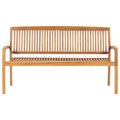 vidaXL Panchina da Giardino Impilabile e Cuscino 159cm Teak Massello