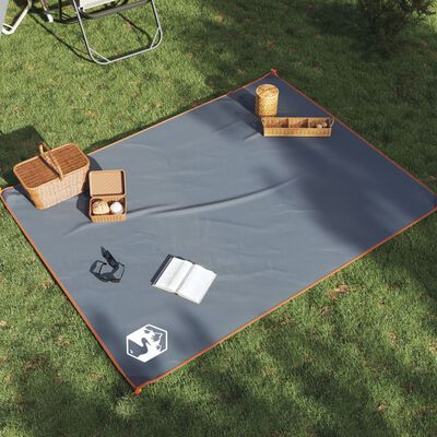 vidaXL Tovaglia da Picnic con Picchetti Grigio e Arancione 205x155 cm