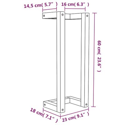 vidaXL Portasciugamani Bianco 23x18x60 cm in Legno Massello di Pino