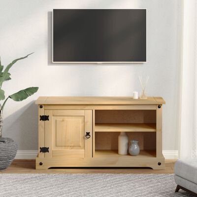 vidaXL Mobile Porta TV Corona 100x37x52 cm in Legno Massello di Pino