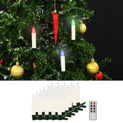 vidaXL Candele Natalizie Senza Fili a LED con Telecomando 30 pz RGB