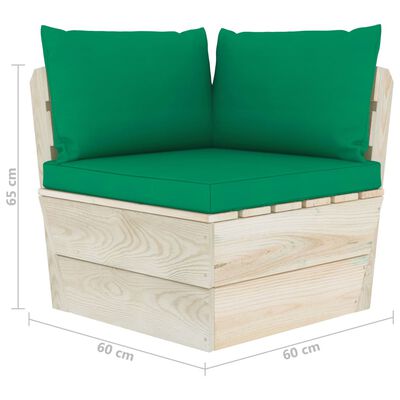 vidaXL Set Divani da Giardino su Pallet 6 pz con Cuscini Legno Abete