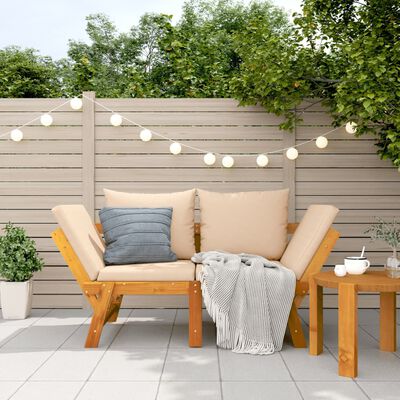 vidaXL Panca da Giardino con Cuscini 2-in-1 in Legno di Acacia