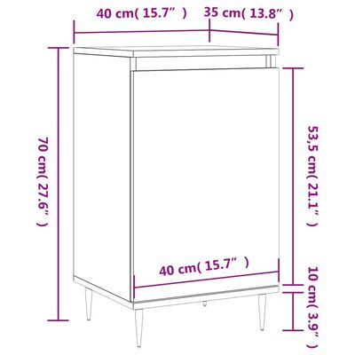 vidaXL Credenze 2 pz Nere 40x35x70 cm in Legno Multistrato