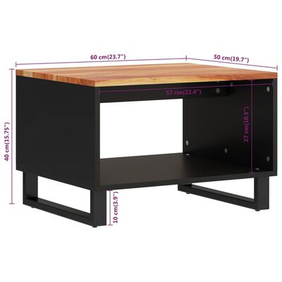 vidaXL Tavolino da Salotto 60x50x40 cm in Legno Massello di Acacia