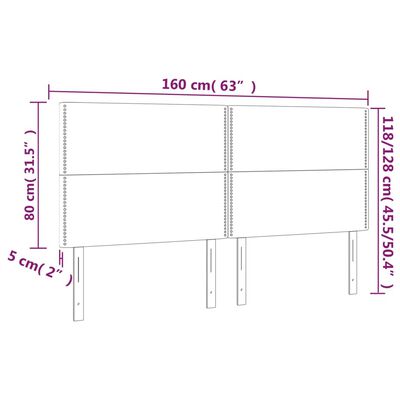 vidaXL Testiera a LED Rosa 160x5x118/128 cm in Velluto