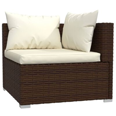 vidaXL Set Divani da Giardino con Cuscini 5 pz in Polyrattan Marrone