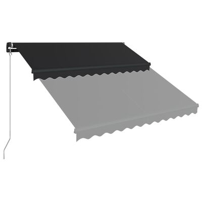 vidaXL Tenda da Sole Retrattile Manuale con LED 300x250 cm Antracite