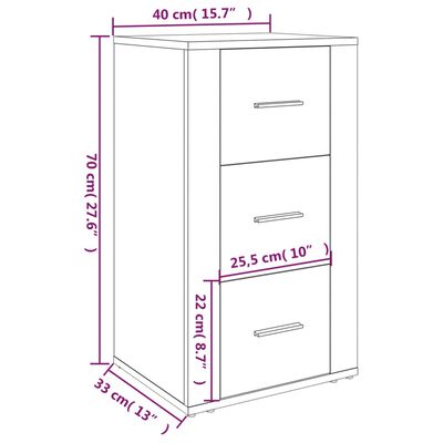 vidaXL Credenza Grigio Cemento 40x33x70 cm in Legno Multistrato