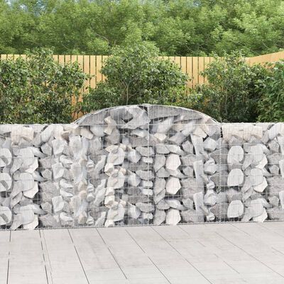 vidaXL Cesti Gabbioni ad Arco 4 pz 300x30x100/120 cm Ferro Zincato