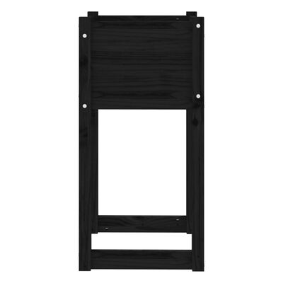 vidaXL Fioriere 2 pz Nero 40x40x81 cm in Legno Massello di Pino