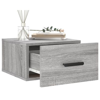 vidaXL Comodini a Muro 2 pz Grigio Sonoma 35x35x20 cm