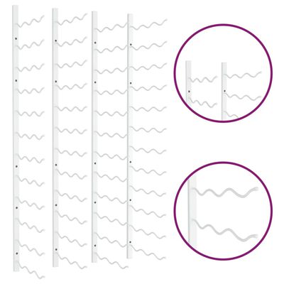 vidaXL Portavini da Parete per 36 Bottiglie 2 pz Bianchi in Ferro