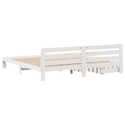 vidaXL Giroletto senza Materasso Bianco 180x200 cm Legno Massello Pino