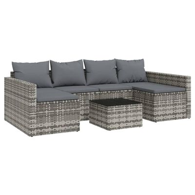 vidaXL Set di Divani da Giardino 2 pz con Cuscini in Polyrattan Grigio