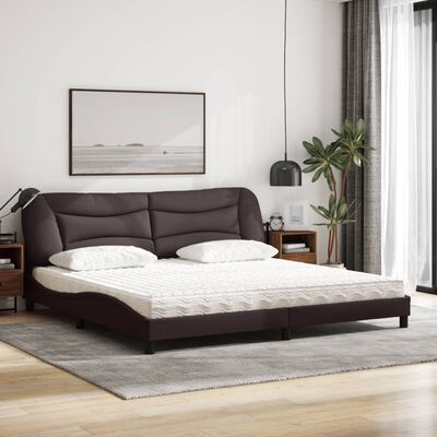 vidaXL Letto con Materasso Marrone Scuro 200x200 cm in Tessuto