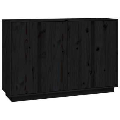 vidaXL Credenza Nera 120x35x80 cm in Legno Massello di Pino