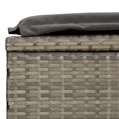 vidaXL Lettino Prendisole 1 pz con Tavolino Grigio in Polyrattan