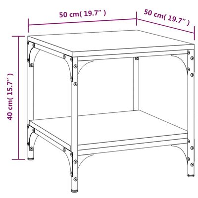 vidaXL Tavolino da Salotto Rovere Fumo 50x50x40 cm Legno Multistrato