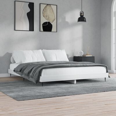 vidaXL Giroletto Bianco Lucido 180x200 cm in Legno Multistrato