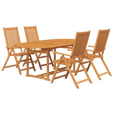 vidaXL Set da Pranzo da Giardino 5 pz in Legno Massello di Acacia