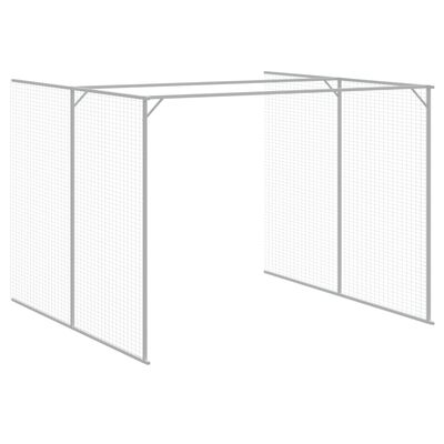 vidaXL Casetta Cani con Corsa Antracite 214x661x181 cm Acciaio Zincato