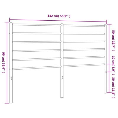 vidaXL Testiera in Metallo Bianco 135 cm