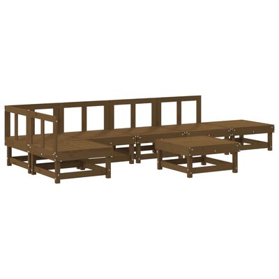 vidaXL Set Salotto da Giardino 7 pz ambra in Legno Massello di Pino