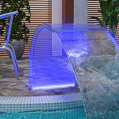 vidaXL Set Fontana da Piscina con Connettore e LED RGB Acrilico 50 cm