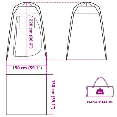 vidaXL Tenda Privacy Grigia a Rilascio Rapido Impermeabile