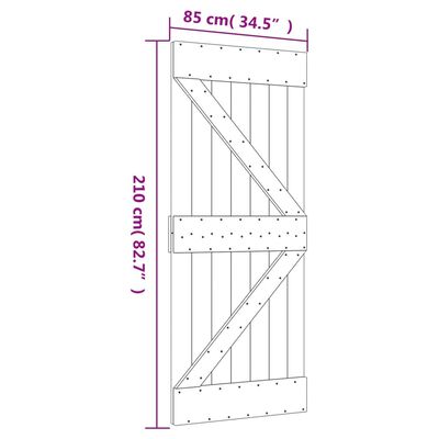 vidaXL Porta NARVIK 85x210 cm in Legno Massello di Pino