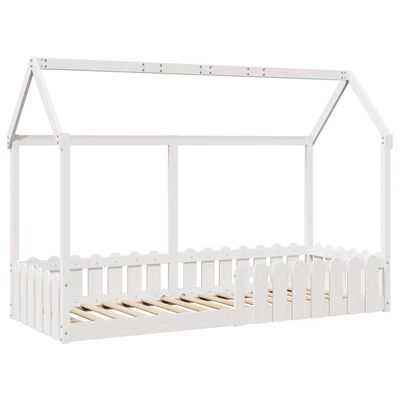 vidaXL Giroletto Casetta Bambini Bianco 80x200 cm Legno Massello Pino