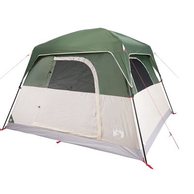vidaXL Tenda da Campeggio a Cabina per 4 Persone Verde Impermeabile