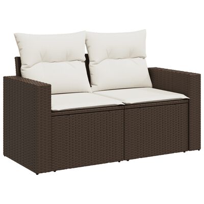 vidaXL Set Divano da Giardino 4 pz con Cuscini Marrone in Polyrattan