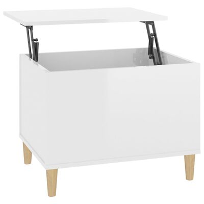 vidaXL Tavolino Salotto Bianco Lucido 60x44,5x45 cm Legno Multistrato