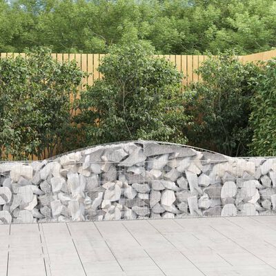 vidaXL Cesti Gabbioni ad Arco 7 pz 400x30x60/80 cm Ferro Zincato