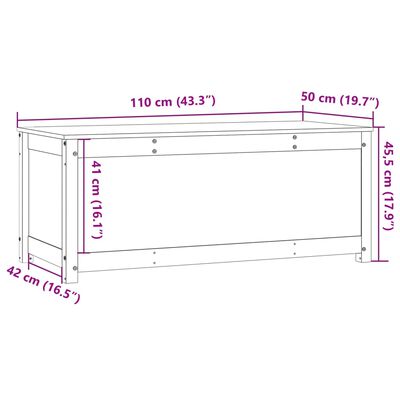 vidaXL Contenitore Portaoggetti Bianco 110x50x45,5cm Massello di Pino