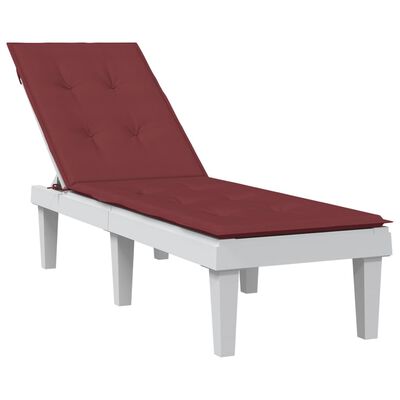 vidaXL Cuscino per Sdraio Rosso Vino Mélange (75+105)x50x3 Tessuto