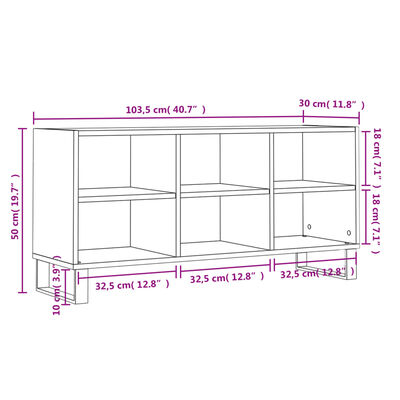 vidaXL Mobile per TV Grigio Cemento 103,5x30x50 cm Legno Multistrato