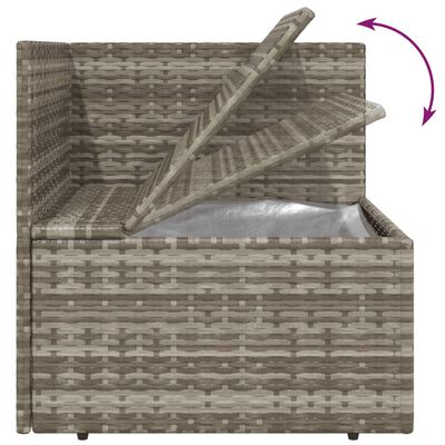 vidaXL Set Divani da Giardino 3 pz con Cuscini in Polyrattan Grigio