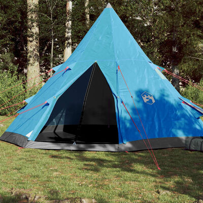 vidaXL Tenda da Campeggio Tipi per 4 Persone Blu Impermeabile