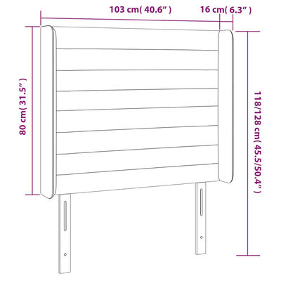 vidaXL Testiera ad Orecchio Grigio Chiaro 103x16x118/128 cm in Tessuto