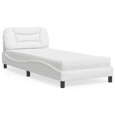 vidaXL Letto con Materasso Bianco 80x200 cm in Similpelle