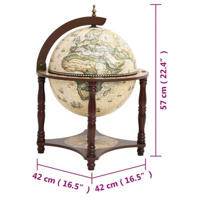 vidaXL Bar a Globo Portavini Marrone Legno Massello di Eucalipto