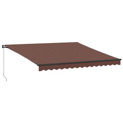 vidaXL Tenda da Sole Retrattile Manuale Marrone 400x350 cm