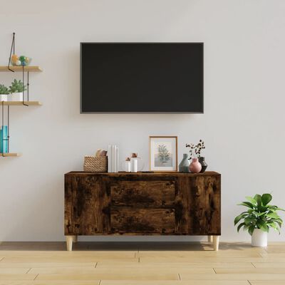 vidaXL Mobile Porta TV Rovere Fumo 102x44,5x50 cm in Legno Multistrato