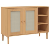 vidaXL Credenza SENJA Aspetto Rattan 112x40x80 cm Legno Massello Pino