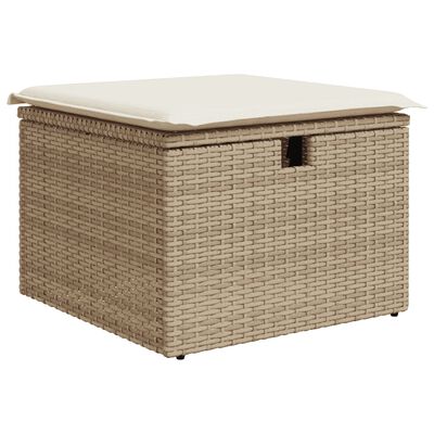 vidaXL Set Divani da Giardino 7 pz con Cuscini Beige in Polyrattan