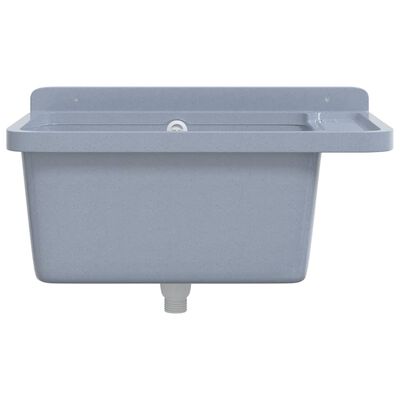 vidaXL Lavabo a Parete Grigio 60x40x28 cm in Resina